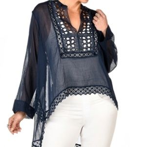 Ruby Yaya Delicado Top S Navy NWT